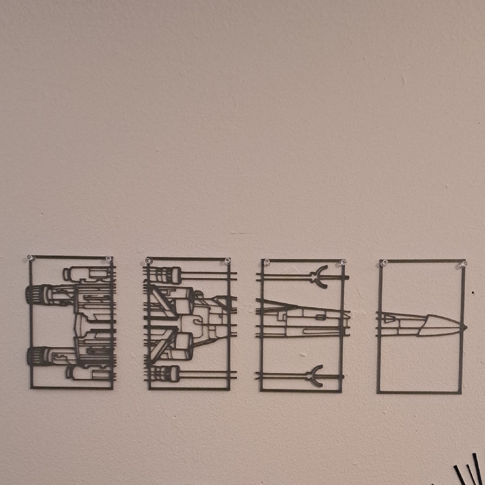 3D Printed X-wing Wall Art Decor